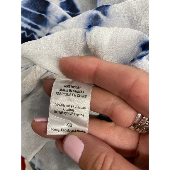 Young Fabulous Broke Tank Size XS Blue Tie Dye - Picture 4 of 5